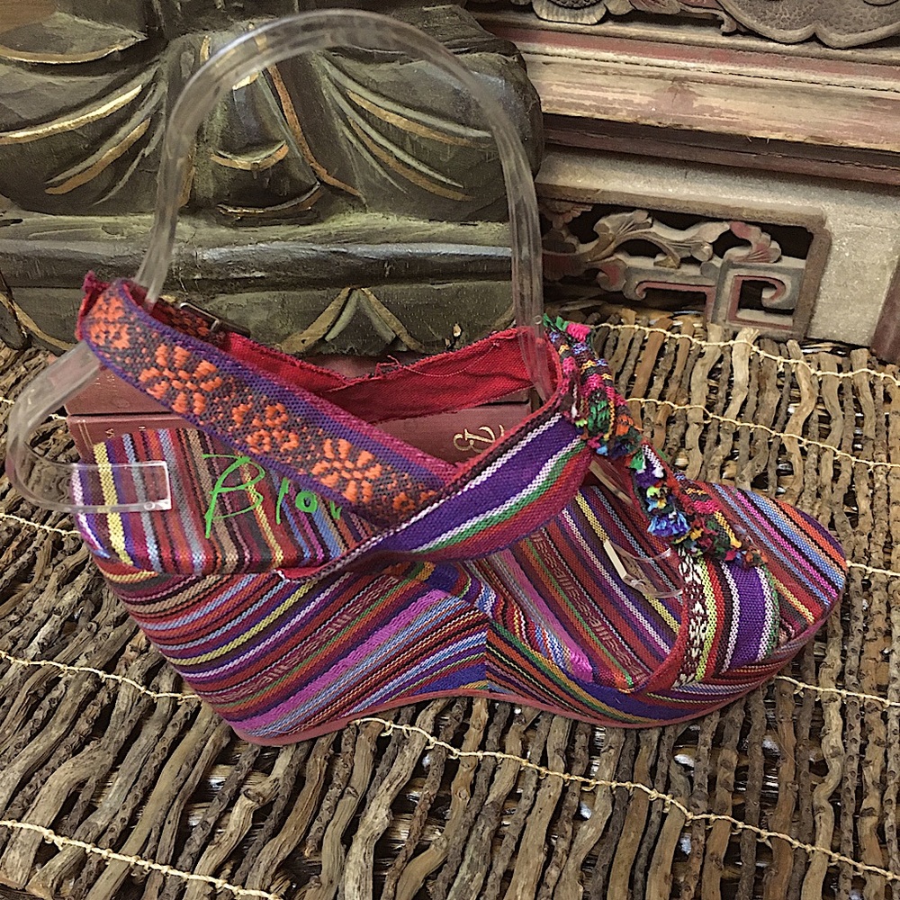 Blowfish Timo Multi-Color Wedges With Open Toe, S… - image 3